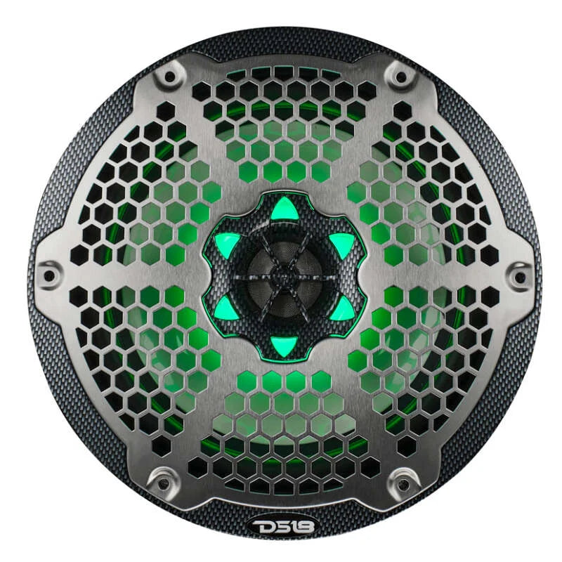 DS18 NXL-M Series Speaker w/ RGB LED Lights 8in 2-Way 125 Watts RMS 4 ohm Black Crbn Fiber w/ Cover - Additional View 8