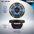 Load image into Gallery viewer, DS18 NXL-M Series Spkr w/ RGB LED Lights 6.5in 2-Way 100 Watts RMS 4 ohm Blk Grill Detached w/ Cover - Side View