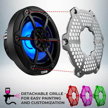 Load image into Gallery viewer, DS18 NXL-M Series Spkr w/ RGB LED Lights 6.5in 2-Way 100 Watts RMS 4 ohm Blk Grill Detached w/ Cover - Additional View 7