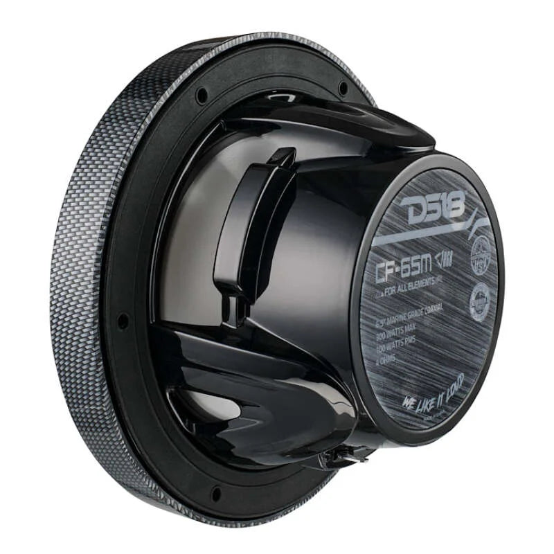 DS18 NXL-M Series Spkr w/ RGB LED Lights 6.5in 2-Way 125 Watts RMS 4 ohm Black Crbn Fiber w/ Cover - Main Product View