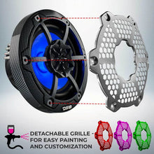 Load image into Gallery viewer, DS18 NXL-M Series Spkr w/ RGB LED Lights 6.5in 2-Way 125 Watts RMS 4 ohm Black Crbn Fiber w/ Cover - Additional View 7