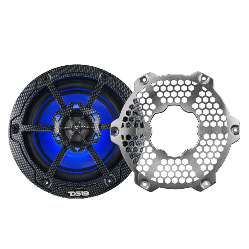 DS18 NXL-M Series Spkr w/ RGB LED Lights 6.5in 2-Way 125 Watts RMS 4 ohm Black Crbn Fiber w/ Cover - Additional View 11