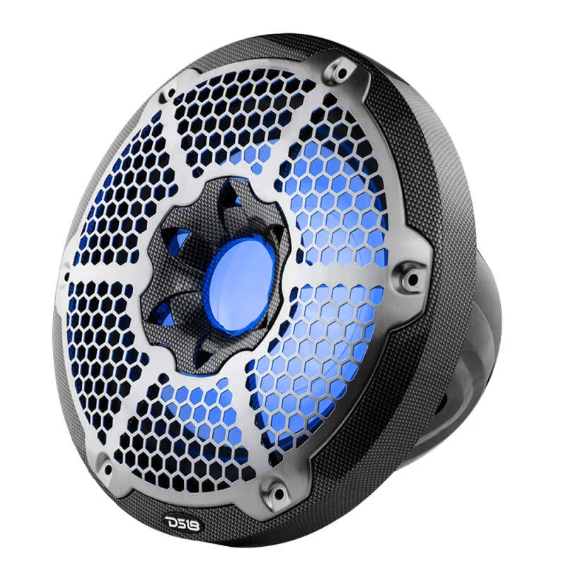 DS18 NXL Marine Subwoofer With RGB LEDs 10in 300 Watts RMS 4 ohm SVC Black Carbon Fiber - Additional View 9