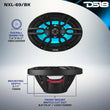 Load image into Gallery viewer, DS18 NXL Series Coaxial Marine Speaker w RGB Lights 6x9in 2-Way 125 Watts RMS 4 ohm Black w Cover - Installation View