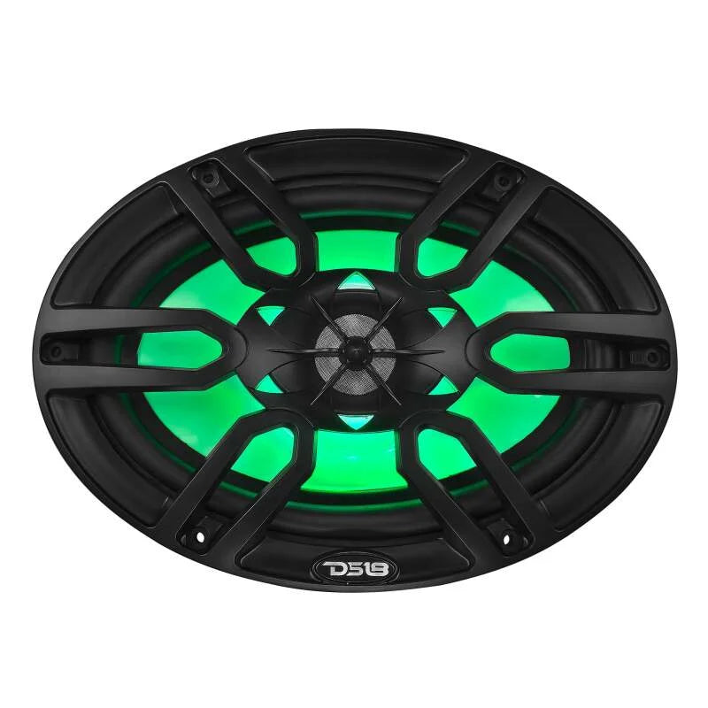 DS18 NXL Series Coaxial Marine Speaker w RGB Lights 6x9in 2-Way 125 Watts RMS 4 ohm Black w Cover - Additional View 9