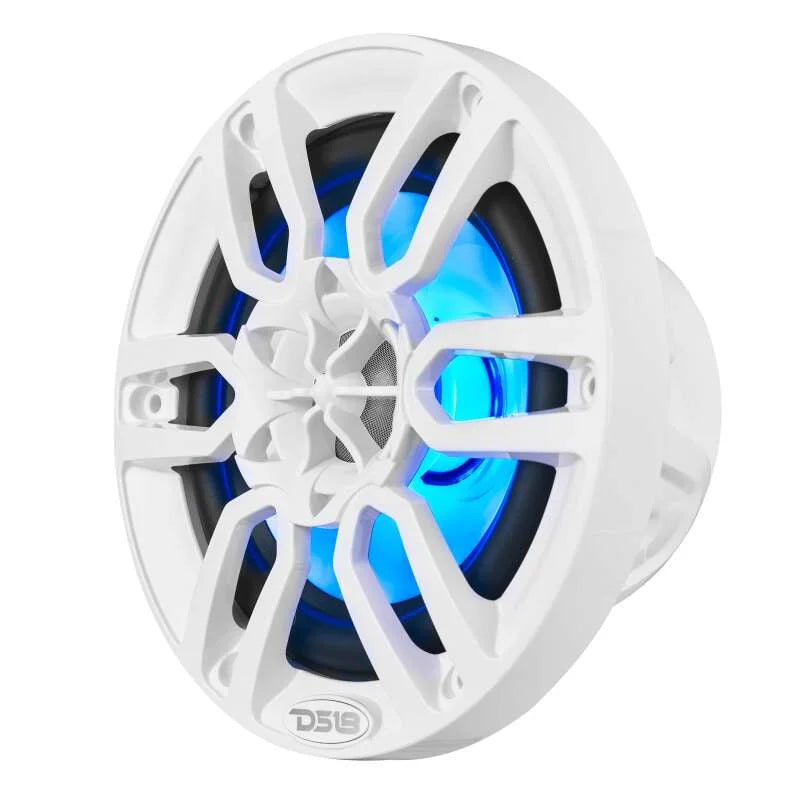 DS18 NXL Series Coaxial Marine Speaker w/ RGB Lights 6.5in 2-Way 100 Watts RMS 4 ohm White - Main Product View