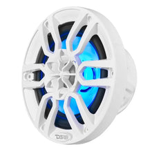 Load image into Gallery viewer, DS18 NXL Series Coaxial Marine Speaker w/ RGB Lights 6.5in 2-Way 100 Watts RMS 4 ohm White - Main Product View