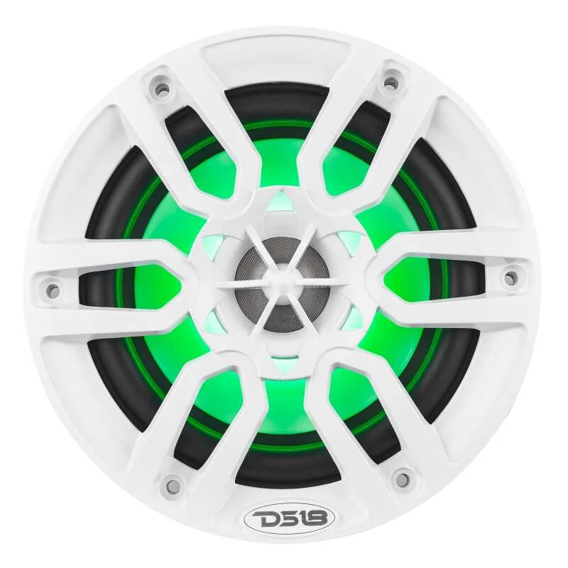 DS18 NXL Series Coaxial Marine Speaker w/ RGB Lights 6.5in 2-Way 100 Watts RMS 4 ohm White - Side View