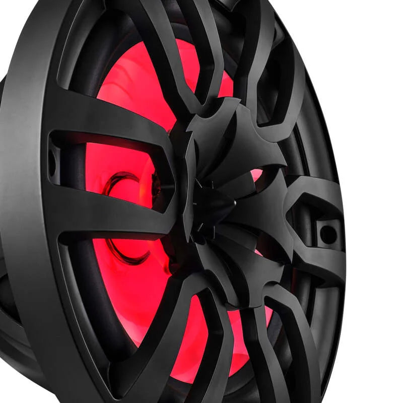 DS18 NXL Series Coaxial Marine Speaker w/ RGB Lights 10in 2-Way 200Watts RMS 4 ohm Black w/ Cover - Side View