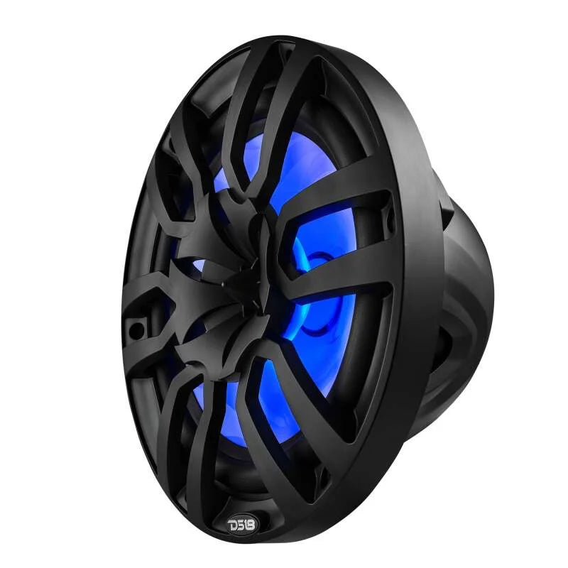 DS18 NXL Series Coaxial Marine Speaker w/ RGB Lights 10in 2-Way 200Watts RMS 4 ohm Black w/ Cover - Installation View