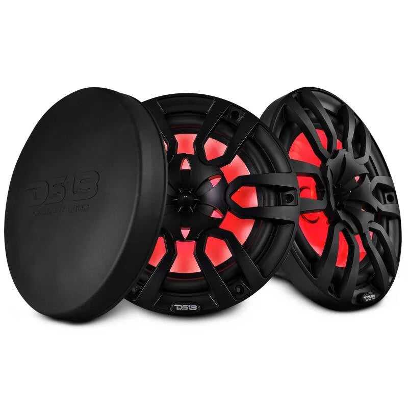 DS18 NXL Series Coaxial Marine Speaker w/ RGB Lights 10in 2-Way 200Watts RMS 4 ohm Black w/ Cover - Additional View 5