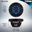 Load image into Gallery viewer, DS18 NXL Series Coaxial Marine Speakers w/ RGB Lights 6.5in 2-Way 100 Watts RMS 4 ohm Black - Back View