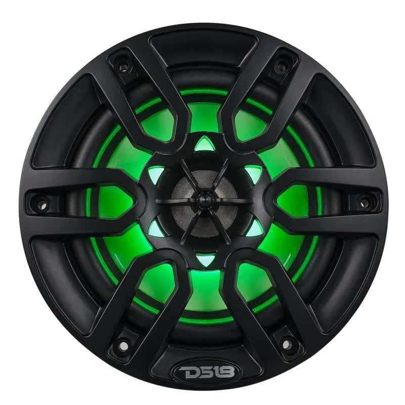 DS18 NXL Series Coaxial Marine Speakers w/ RGB Lights 6.5in 2-Way 100 Watts RMS 4 ohm Black - Additional View 6