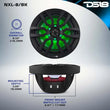 Load image into Gallery viewer, DS18 NXL Series Coaxial Marine Speakers w/ RGB Lights 8in 2-Way 125 Watts RMS 4 ohm Black - Side View