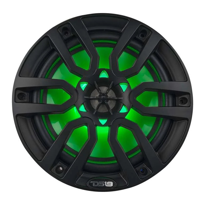 DS18 NXL Series Coaxial Marine Speakers w/ RGB Lights 8in 2-Way 125 Watts RMS 4 ohm Black - Additional View 7