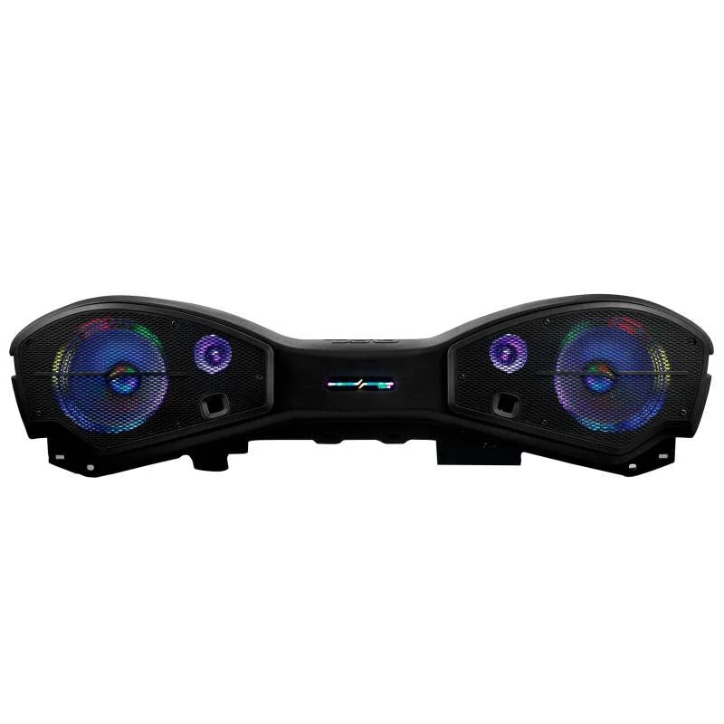 DS18 Overhead Soundbar w/ 2x 8in Speakers & 2x 3.8in Tweeters Included w/ LEDs fits 2024+ Jeep JL / JLU / JT - Back View
