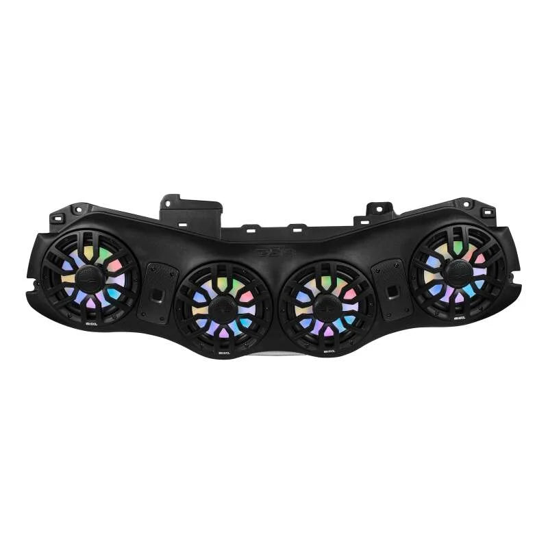 DS18 Overhead Soundbar w/ Speakers (2 x NXL-IQ8/BK) and LEDs fits 2024+ JL / JLU / JT - Side View