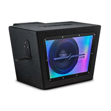 Load image into Gallery viewer, DS18 Polaris RZR 10in Subwoofer Enclosure w/EXL-X10.2D Subwoofer- Black Finish- Acrylic Window- LED - Side View