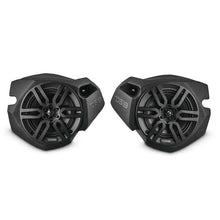 Load image into Gallery viewer, DS18 Polaris RZR Front Kick Panel Pods Loaded Enclosure 2x 6.5in Spkr Built-in Amp + Twtr Bluetooth - Back View