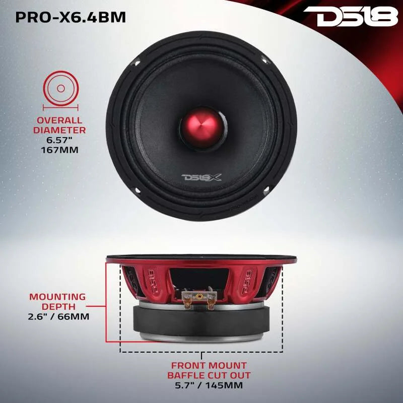 DS18 Pro-X Package w/ Pair of PRO-X6.4BM and a Pair of PRO-TW1X/BK - Additional View 10
