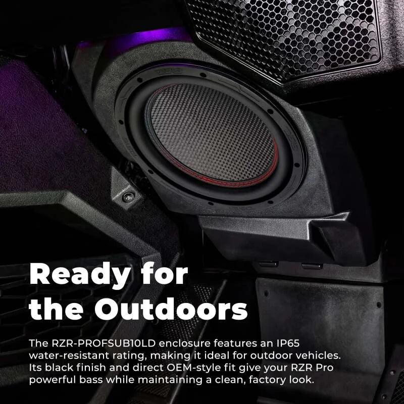 DS18 RZR Pro 20-24 Under Dashboard Subwoofer Enclosure 1 x GEN-X104DCF Included IP65 OEM Fit - Back View