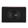 Load image into Gallery viewer, DS18 Single 10in Shallow Enclosure w/ Subwoofer 350 Watts RMS Sealed Black Carpet - Back View