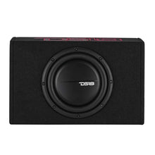 Load image into Gallery viewer, DS18 Single 10in Shallow Enclosure w/ Subwoofer 350 Watts RMS Sealed Black Carpet - Back View
