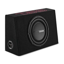 Load image into Gallery viewer, DS18 Single 10in Shallow Enclosure w/ Subwoofer 350 Watts RMS Sealed Black Carpet - Installation View