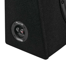Load image into Gallery viewer, DS18 Single 10in Shallow Enclosure w/ Subwoofer 350 Watts RMS Sealed Black Carpet - Additional View 5