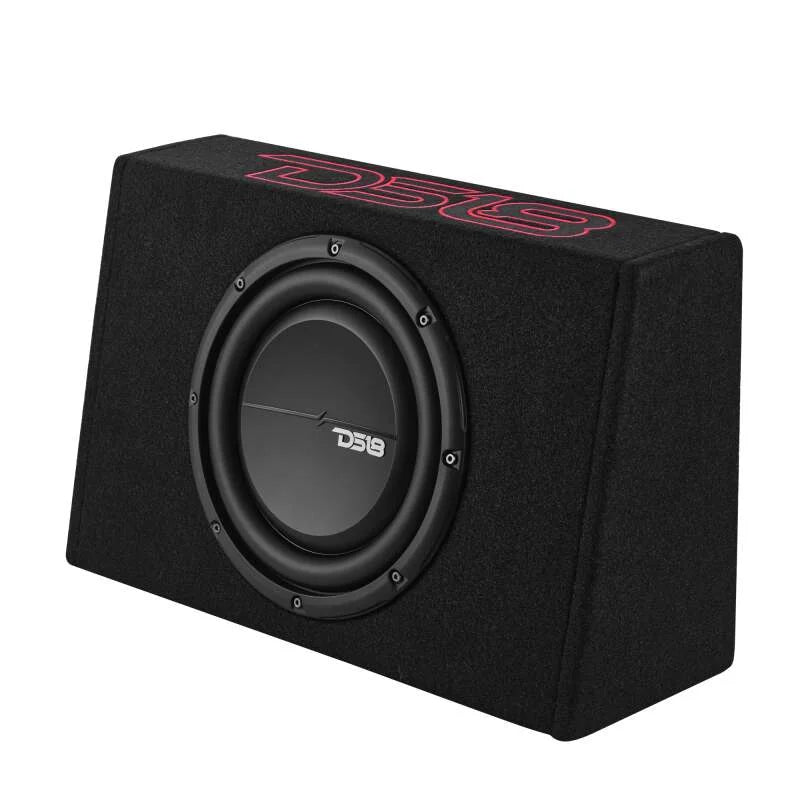 DS18 Single 10in Shallow Enclosure w/ Subwoofer 350 Watts RMS Sealed Black Carpet Amplified - Additional View 5