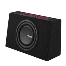 Load image into Gallery viewer, DS18 Single 10in Shallow Enclosure w/ Subwoofer 350 Watts RMS Sealed Black Carpet Amplified - Additional View 5