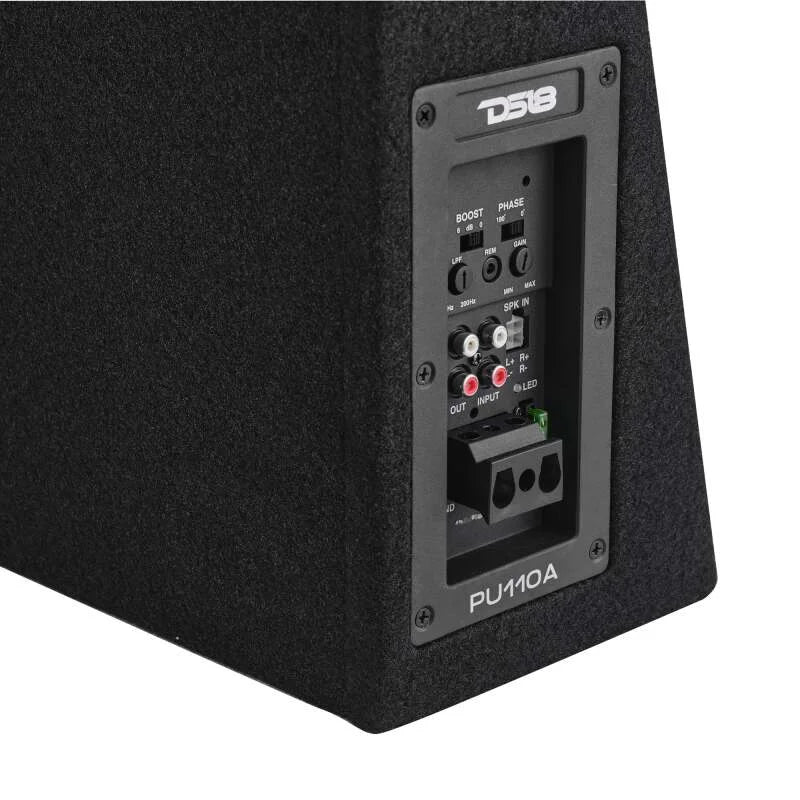 DS18 Single 10in Shallow Enclosure w/ Subwoofer 350 Watts RMS Sealed Black Carpet Amplified - Additional View 7