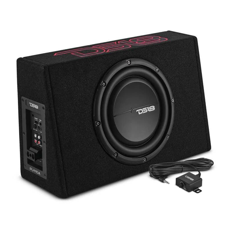 DS18 Single 10in Shallow Enclosure w/ Subwoofer 350 Watts RMS Sealed Black Carpet Amplified - Additional View 8