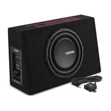 Load image into Gallery viewer, DS18 Single 10in Shallow Enclosure w/ Subwoofer 350 Watts RMS Sealed Black Carpet Amplified - Additional View 8