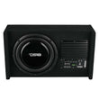 Load image into Gallery viewer, DS18 Single 10in Shallow Subwoofer &amp; Enclosure 300 Watt RMS Downfiring Sealed Black Carpet Amplified - Main Product View
