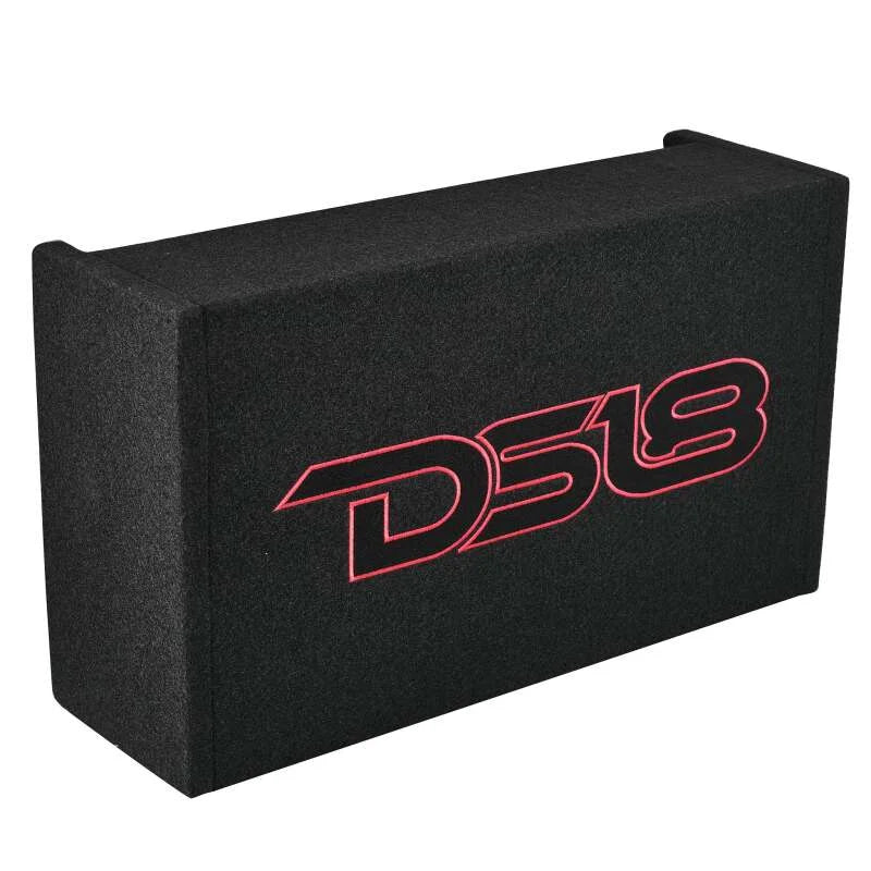 DS18 Single 10in Shallow Subwoofer & Enclosure 300 Watt RMS Downfiring Sealed Black Carpet Amplified - Additional View 7