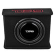 Load image into Gallery viewer, DS18 Single 10in Shallow Subwoofer and Enclosure 350 Watts RMS Amplified Sealed Black Carpet - Main Product View