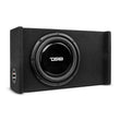 Load image into Gallery viewer, DS18 Single 10in Shallow Subwoofer and Enclosure 300 Watts RMS Downfiring Sealed Black Carpet - Installation View