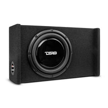 Load image into Gallery viewer, DS18 Single 10in Shallow Subwoofer and Enclosure 300 Watts RMS Downfiring Sealed Black Carpet - Installation View