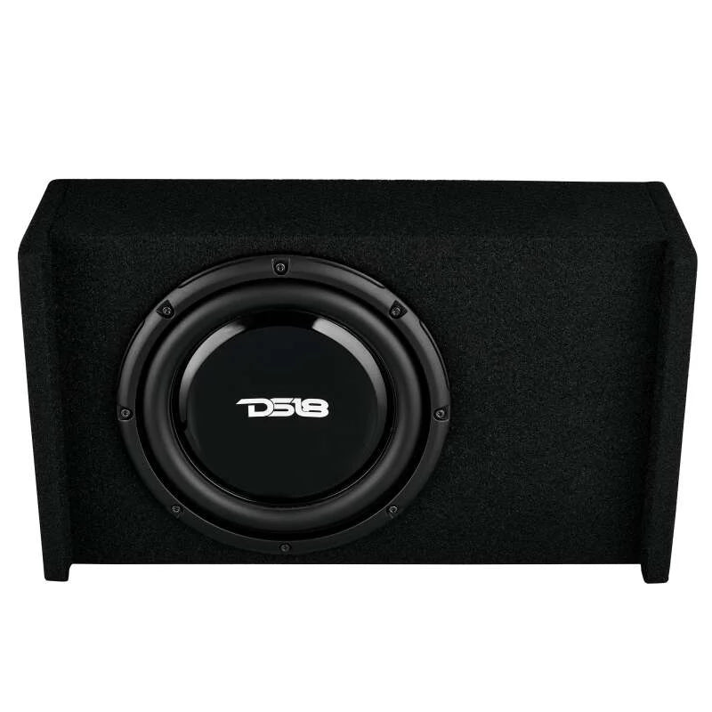 DS18 Single 10in Shallow Subwoofer and Enclosure 300 Watts RMS Downfiring Sealed Black Carpet - Additional View 8