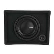 Load image into Gallery viewer, DS18 Single 10in Shallow Subwoofer and Enclosure 600 Watts RMS Downfiring Sealed Black Carpet - Side View