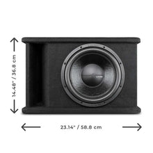 Load image into Gallery viewer, DS18 Single 12in Loaded 750 Watts RMS ZR12.2D Ported Enclosure w/ Subwoofer - Side View