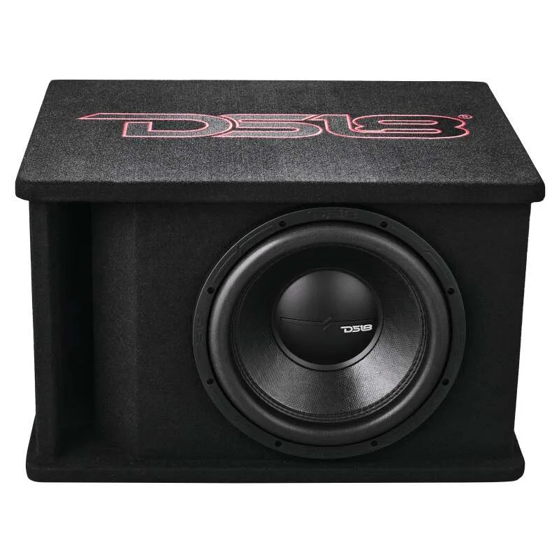 DS18 Single 12in Loaded 750 Watts RMS ZR12.2D Ported Enclosure w/ Subwoofer - Back View