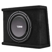 Load image into Gallery viewer, DS18 Single 12in Shallow Subwoofer and Enclosure 350 Watts RMS Sealed Black Carpet - Back View