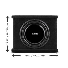 Load image into Gallery viewer, DS18 Single 12in Shallow Subwoofer and Enclosure 350 Watts RMS Sealed Black Carpet - Additional View 5