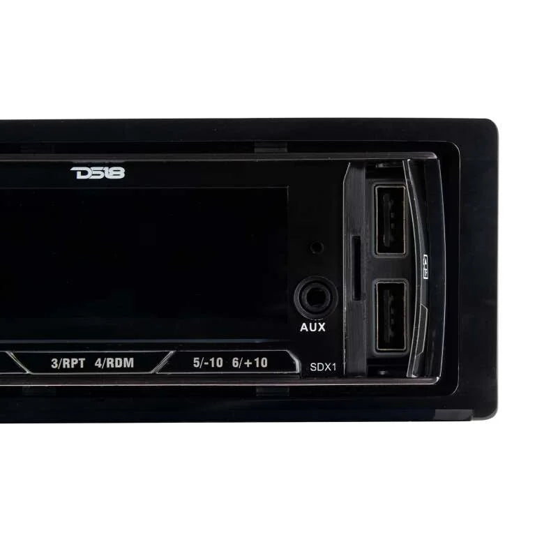 DS18 Single Din Headunit Mech-Less Player Receiver Dual USB 7 Volt Preouts - Additional View 6