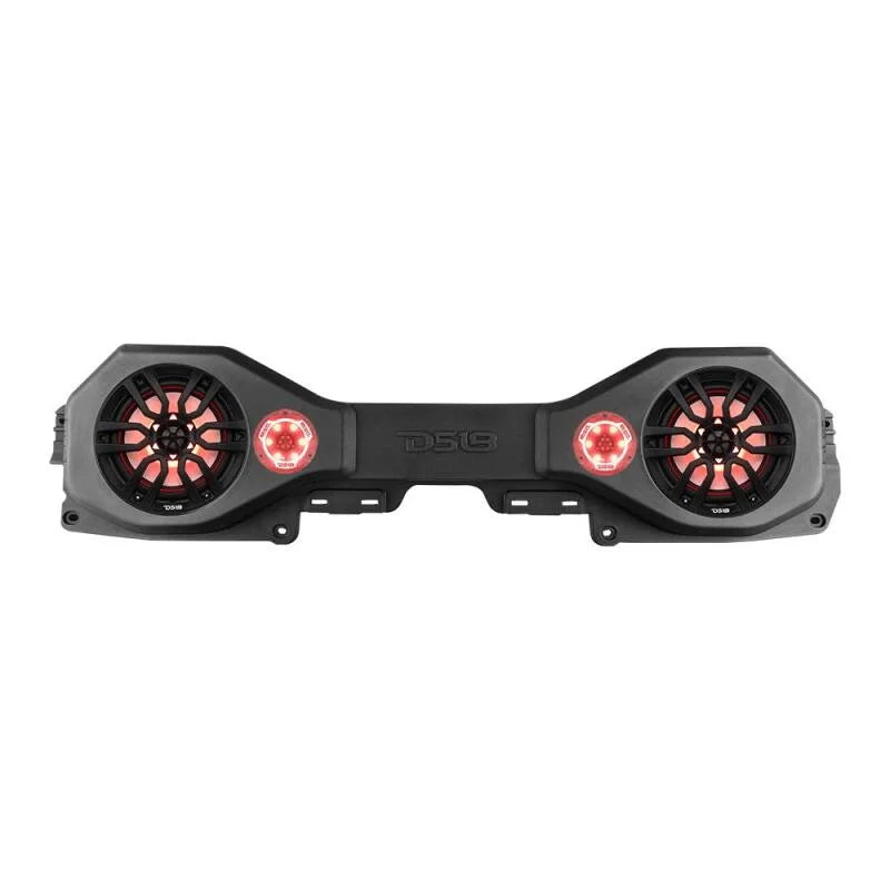 DS18 Soundbar Enclosure 2x 8in & 2x 3.78in - Black fits 2018-2023 Jeep JL / JLU / JT - Side View
