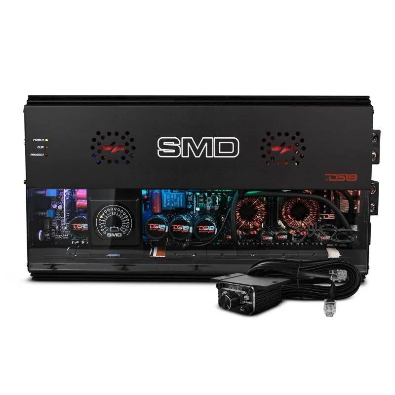 DS18 Steave Meade Colab 1-Channel Amp Class D 5000/1ohm 3500/2ohm 2000/4ohm Watts LED Lights - Side View