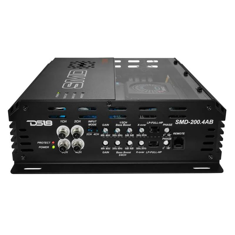 DS18 Steave Meade Colab 4-Channel Amp Class A/B 2x 400/4ohm 4 x 200/2ohm 4 x 150/4ohm Watts LED - Back View