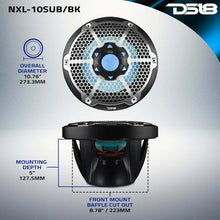 Load image into Gallery viewer, DS18 Subwoofer &amp; Enclosure 10in 300 Watts RMS 4 ohm SVC Black w/ Covers - Additional View 7